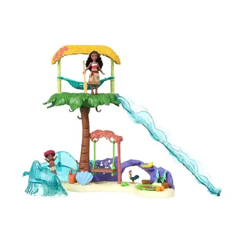 Mattel Disney Oceania 2 - Vaiana Isola Grandi Avventure, set con 5 aree di gioco e 8
