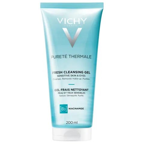 Vichy Pureté Thermale, Gel Detergente Rinfrescante, Per Tutti i Tipi di Pelle, Viso