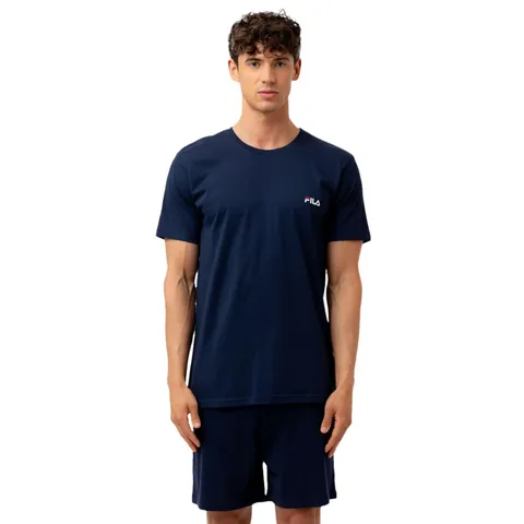 Fila Pigiama Uomo Cotone 100%, Set Maglietta e Pantaloni Corti Uomo, Morbido e