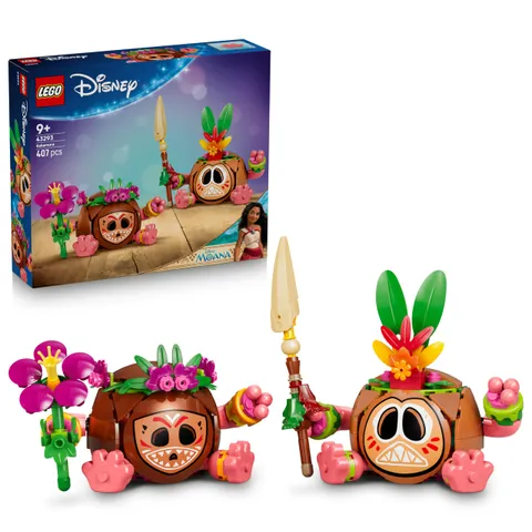 LEGO | Disney Vaiana Kakamora - Giocattolo con 2 Personaggi Portavaso con Fiori Finti