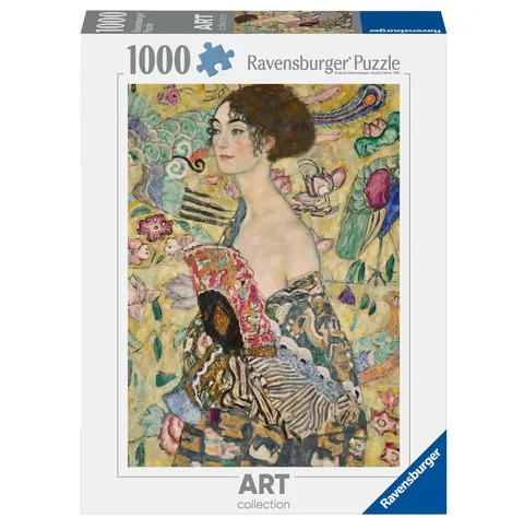Ravensburger Puzzle 1000 pezzi Art Collection, Klimt: Dama col Ventaglio - Puzzle Adulti