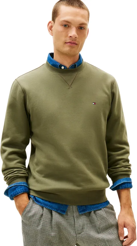Tommy Hilfiger Felpa da Uomo Ess Seasonal in Felpa Girocollo MW0MW40000, Verde, XXL