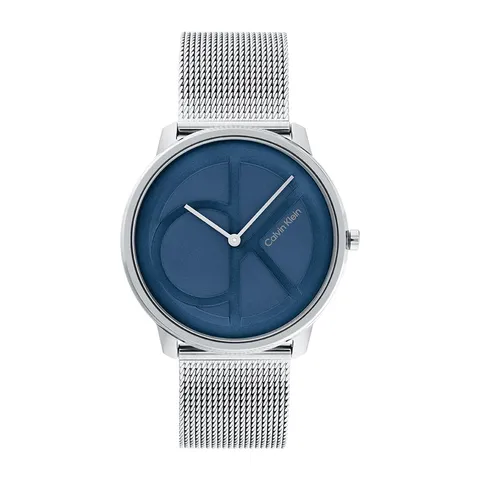 Calvin Klein Orologio Analogico al Quarzo Per Uomo e Donna Collezione ICONIC MESH - 40MM con Cinturino in Maglia Metallica in Acciaio Inossidabile Argentato - 25200031