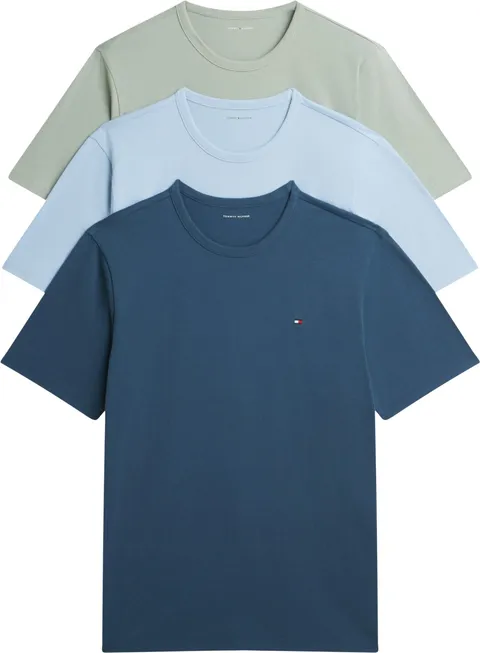 Tommy Hilfiger Maglietta da Uomo S/S, Oro (Mar Egeo/Grigio Menta/Blu Campo), S