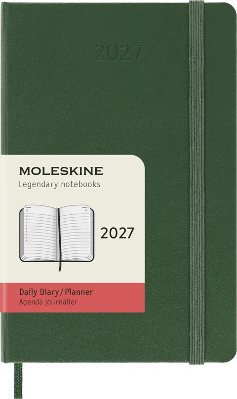 Moleskine Agenda Giornaliera 2027, Planner 12 Mesi Con Copertina Rigida e Chiusura