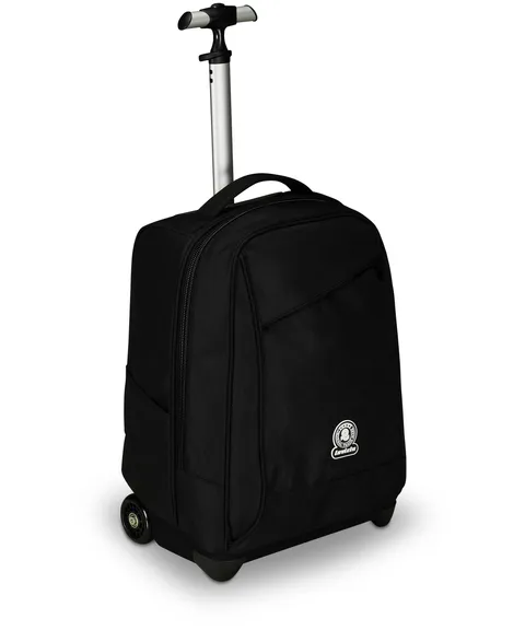 Invicta Trolley Scuola Benin Solid, Nero, 2 in 1, Con Spallacci Uso Zaino, Tasca porta