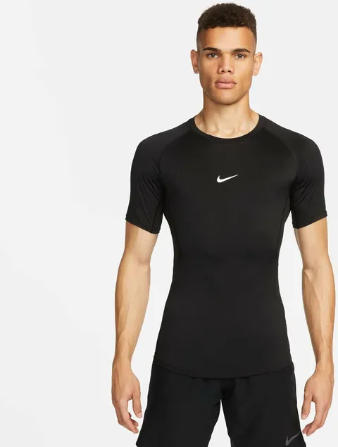 Nike NP Dri-Fit T-Shirt, Nero/Bianco, L Uomo