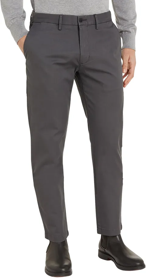 Tommy Hilfiger Uomo Pantaloni Core Denton 1985 Pima Cotton Chino, Grigio (Dark Ash), 33W/32L