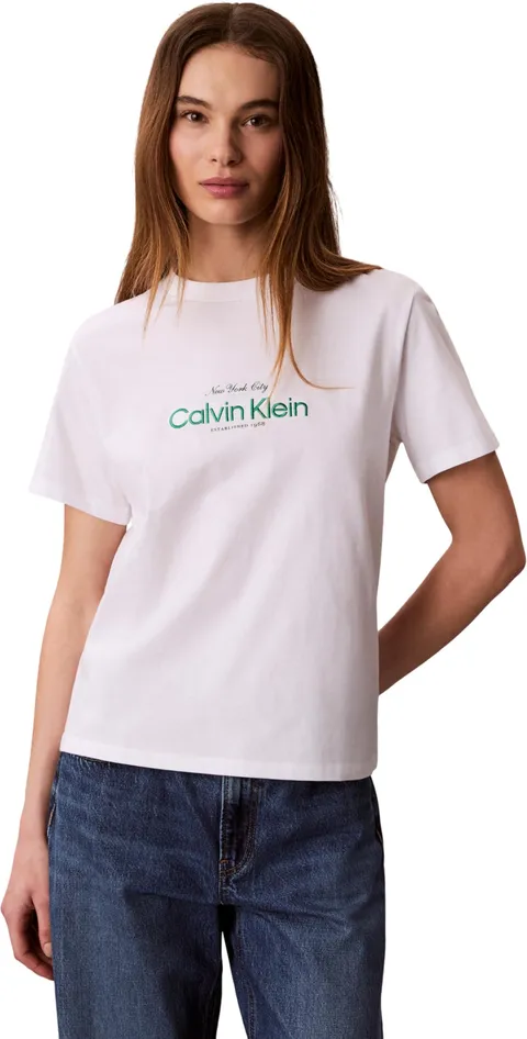 Calvin Klein Maglietta da Donna SS Classic CK NYC Logo Tee LV047F810G Graphic Tees