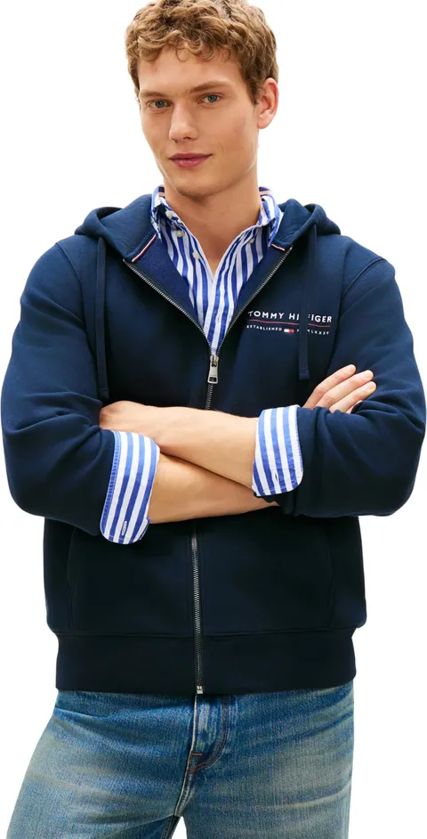 Tommy Hilfiger Felpa con Cappuccio da Uomo Love TR Lockup FZ MW0MW42462, Blu, S
