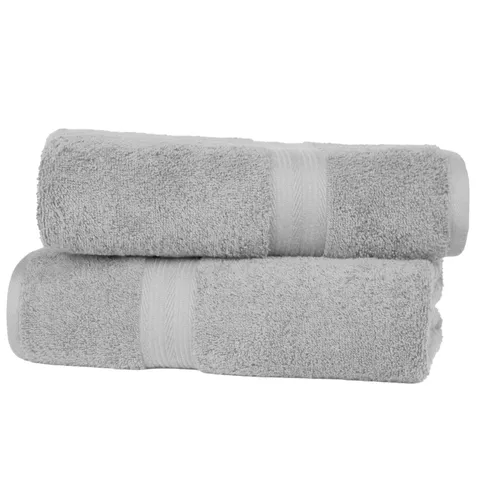 Amazon Basics Set Asciugamani Bagno Spugna 100% Cotone Telo Doccia 70x140 cm, Grigio