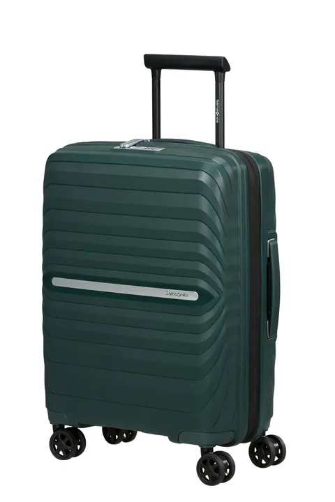 Samsonite Neo Flux - Spinner S, Bagaglio a mano espandibile, 55 cm, 39/45 L, Verde
