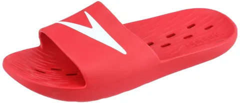 Speedo Slide Ciabatte per Uomo, Rosso/Bianco, 44.5