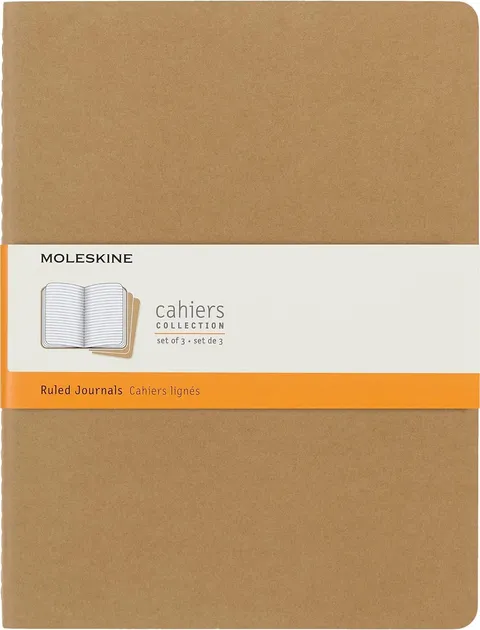 Moleskine Cahier Journal Set 3 Quaderni a Righe, XL, Marrone