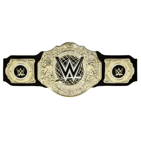 Mattel WWE - Cintura del Titolo World Heavyweight Championship, color oro e in tessuto in