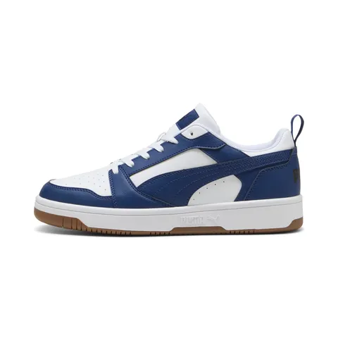 PUMA Rebound V6 Low, Sneaker Unisex - Adulto, White Blue Jewel Gum, 37.5 EU