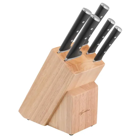 Lagostina IceForce, Set Coltelli con Ceppo, 5 Pezzi in Acciaio Inox con Tecnologia Ice