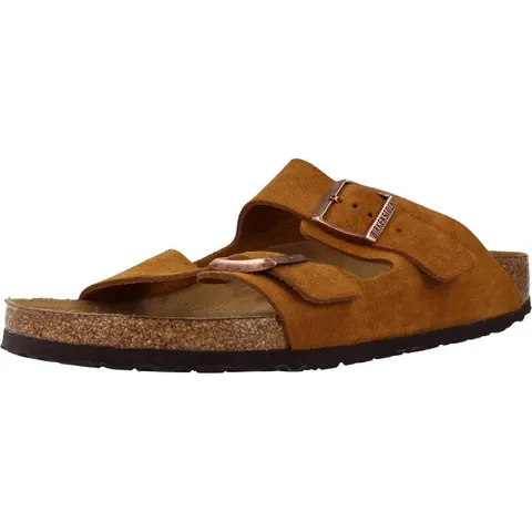 Birkenstock 1009527 Arizona SFB mink, Suede Leather Pianelle Uomo, Mink EU 39
