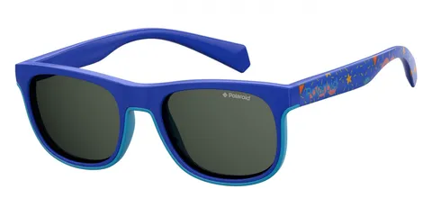 Polaroid Bambino Polaroid PLD 8035/S PJP/M9 Occhiali da sole bambino Plastica Blu Grigio Squadrata Polarizzata