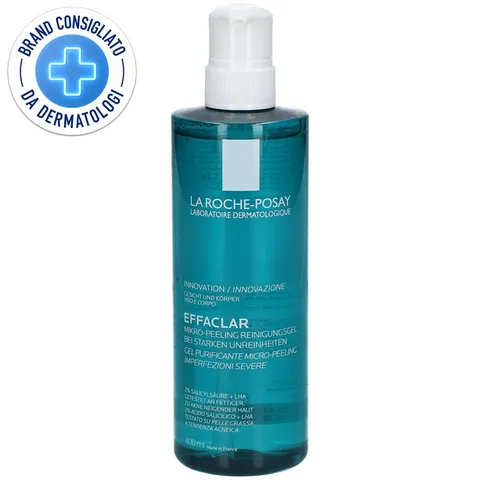 La Roche Posay Effaclar, Gel Purificante Micro-Peeling, Per Pelli Grasse a Tendenza