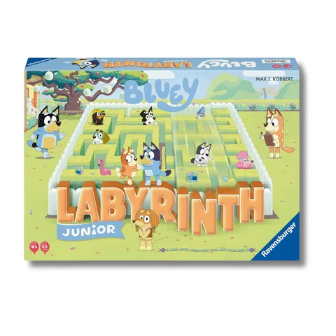 Ravensburger - Labyrinth Junior Bluey, Gioco da tavolo 4+, 2-4 giocatori
