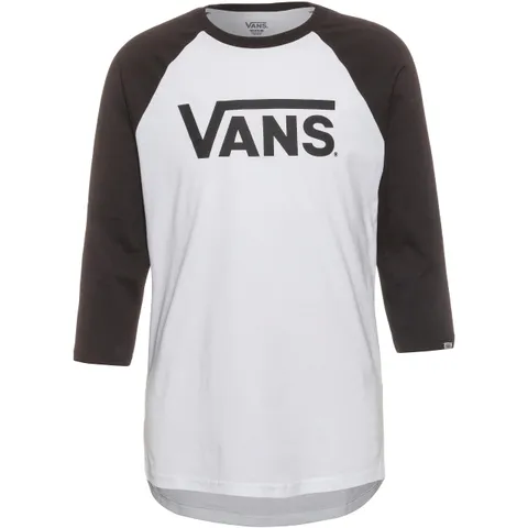 Vans T-Shirt Classica da Uomo Raglan, Bianco-Nero, M