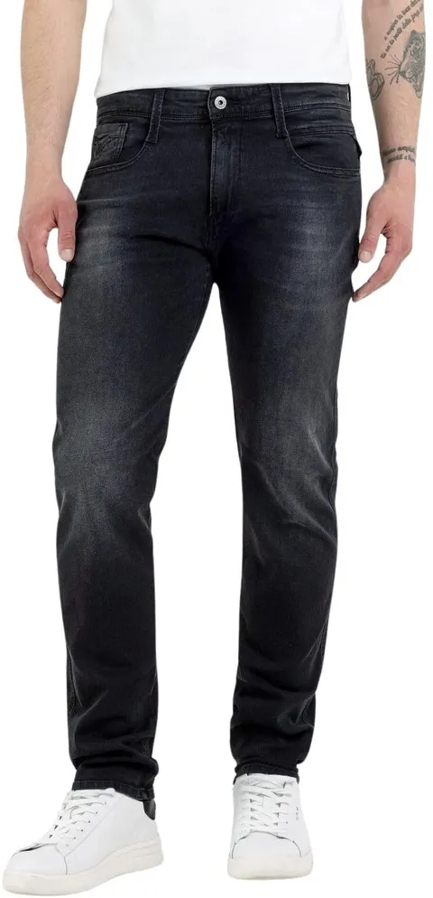 Replay Jeans da Uomo Anbass Slim Fit con Power Stretch, Grigio (Dark Grey 097), W40 x L36