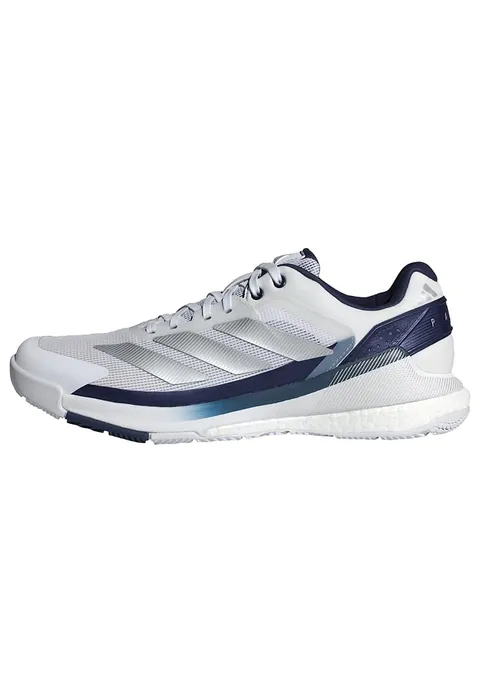 adidas Uomo Crazyquick Boost Padel Shoes, Ftwr White/Silver Met./Dark Blue, 49 1/3 EU