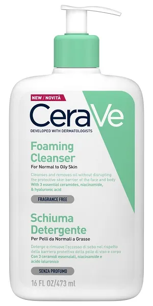 Schiuma Detergente Viso 473ml con Ceramidi, Niacinamide e Acido Ialuronico