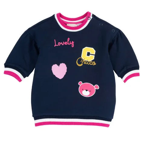 Chicco Vestito A Maniche Lunghe, Vestito Casual Bimba 0-24, Blu, 12 Mesi