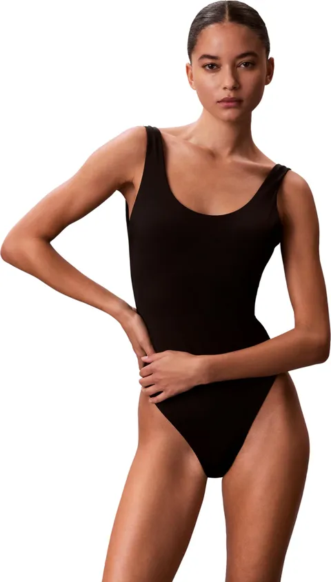 Calvin Klein Donna Costume da Bagno Scoop Back One Piece Schiena Scoperta, Nero (20242