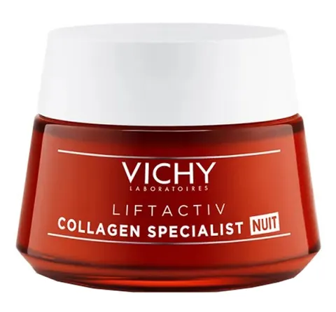 Vichy Crema Notte Anti-età, Per Pelle Stanca e Spenta, Risultato Illuminante, Formula con