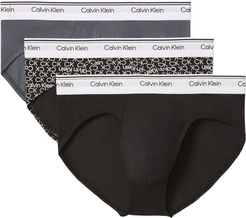 Calvin Klein Uomo Pantaloncini Boxer Confezione da 3 Balance Vita Bassa, Multicolore (Black/Wrapped Logo_Black/Regatta), S