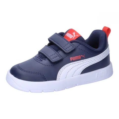PUMA Unisex Kids Courtflex V3 V Inf Sneaker, PUMA Navy-PUMA White-PUMA Red, 23 EU