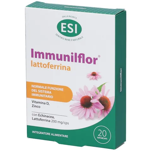 ESI - Immuniflor Lattoferrina, Integratore Alimentare con Vitamina D e Zinco, Favorisce