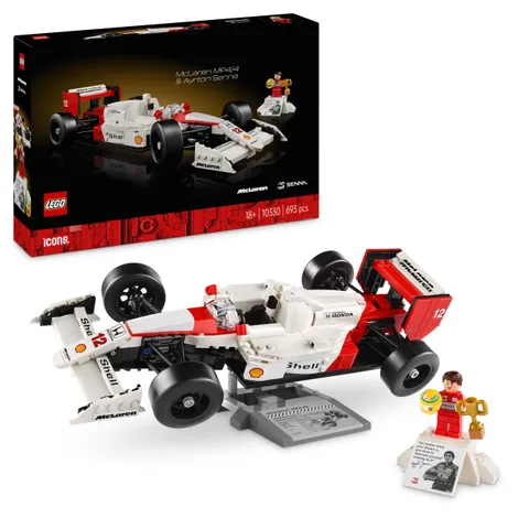 LEGO Icons McLaren MP4/4 e Ayrton Senna, Modellino da Costruire di Auto da Corsa con