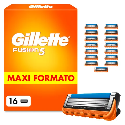 Gillette Lamette Gillette Fusion 5, 16 Lamette da Barba di Ricambio per Rasoio Barba