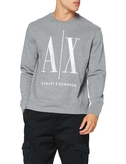 Armani Exchange Icon Project, Felpa, Uomo, Grigio (Bc09 Grey 3930), XXL