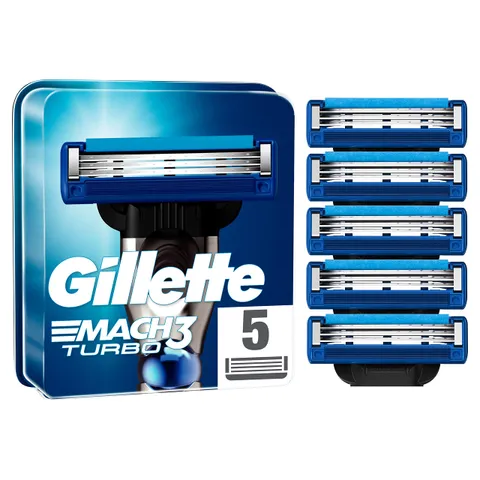 Gillette Mach3 Turbo Lamette di Ricambio per Rasoio da Uomo, Rasoi a 3 Lame
