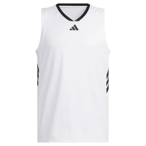 adidas Uomo Basketball Legends Tank Shirt, White/Black, XXL Tall