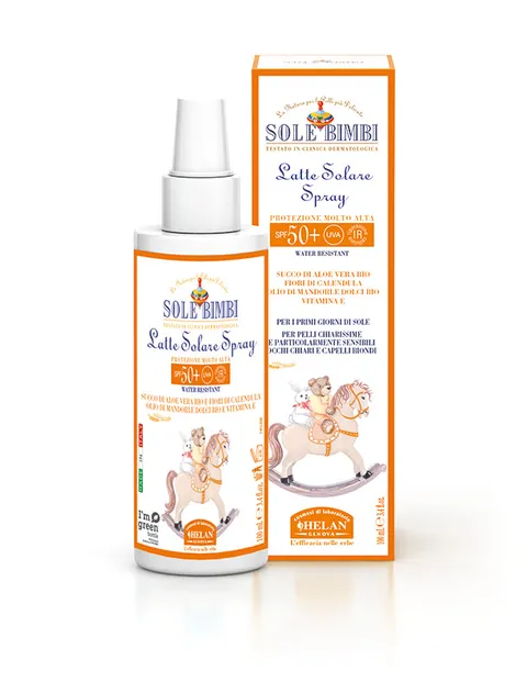 Helan, Sole Bimbi - Crema Solare 50+ Bambini e Neonati Spray Protezione Solare 50+ SPF