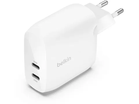 Belkin BoostCharge Doppio caricabatteria con PPS da 60 W per iPhone 16, 15, 14, iPad