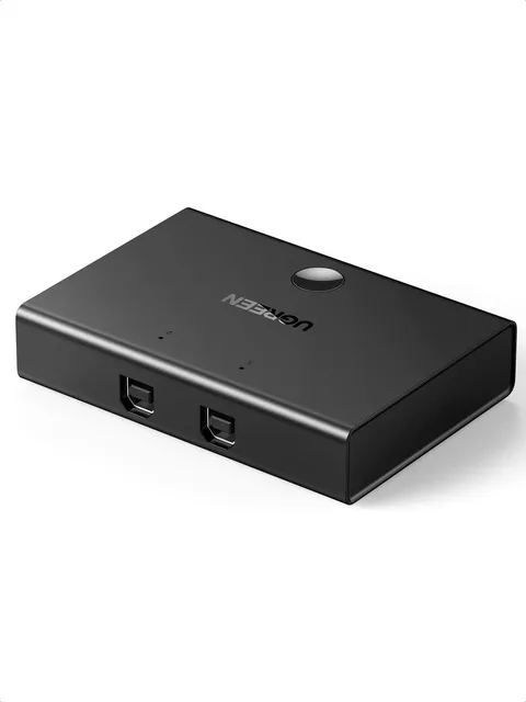 Ugreen Switch USB 2.0 2 in 1, 2 ingressi e 1 uscita, 2 cavi per la condivisione di