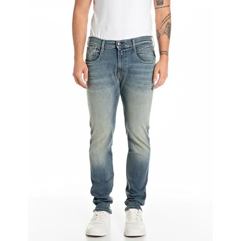 Replay Jeans da Uomo Anbass Slim Fit Hyperflex con Stretch, Medium Blue 009-5, 32W x 32L