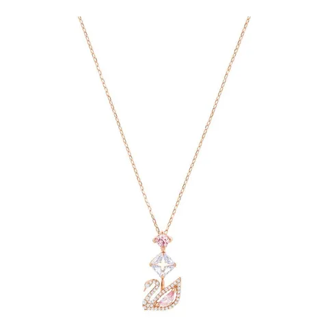 Swarovski Pendente Dazzling Swan, Cigno, Rosa, Placcato color oro rosa