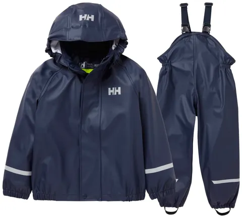 Helly Hansen Enfants Unisexe K Bergen 2.0 Pu Ensemble de pluie, Bleu Marine, 4