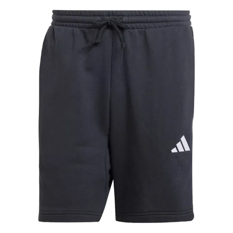 adidas Uomo Essential Three Stripes French Terry Short Shorts, Black/White, XL