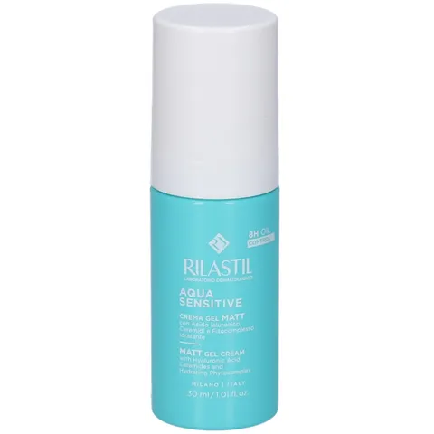 Rilastil Aqua Sensitive Crema Gel Matt, Trattamento Idratante Quotidiano, Texture