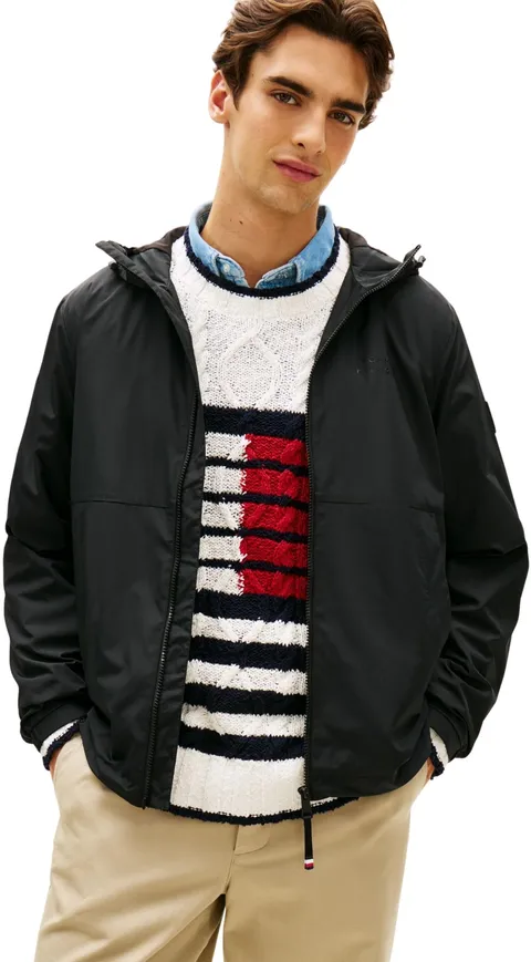 Tommy Hilfiger Branded Hooded Jacket Mw0mw38905, Giacca Uomo, Black (Black), XL