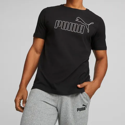 Puma Ess Logo Tee T-Shirt, Black, XL Unisex - Adulto